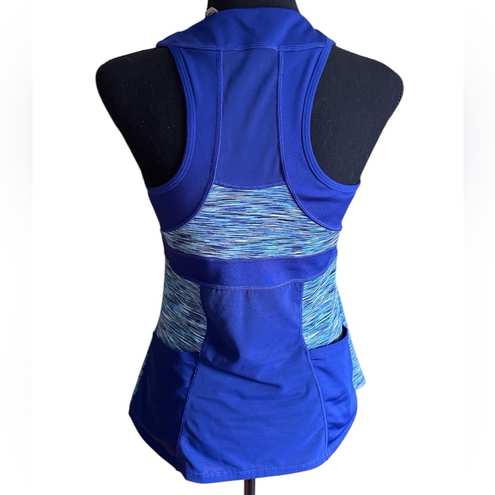 Athleta Racer Back Fitted Athletic Tank Built in Bra Mesh Pocket Womens Size L - Picture 2 of 9